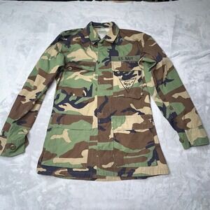US Navy Woodland Camo BDU Shirt XS Maritime Expeditionary Security Military